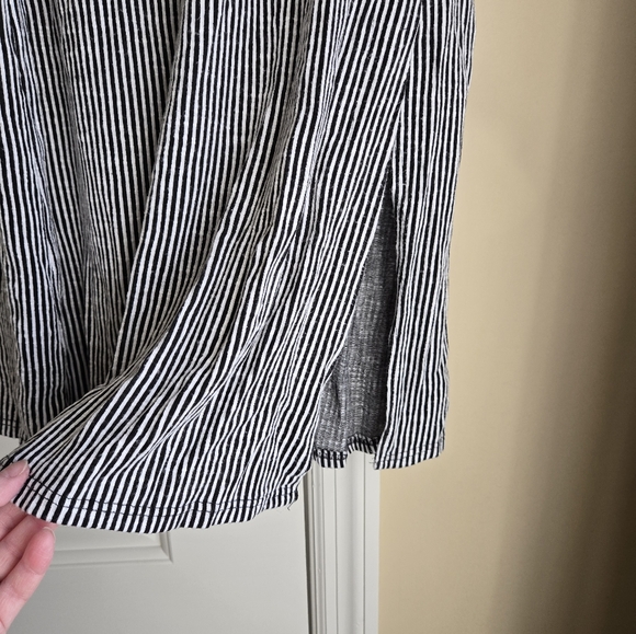 Caution To The Wind • Women's Black and White Striped Midi Skirt - Picture 3 of 7